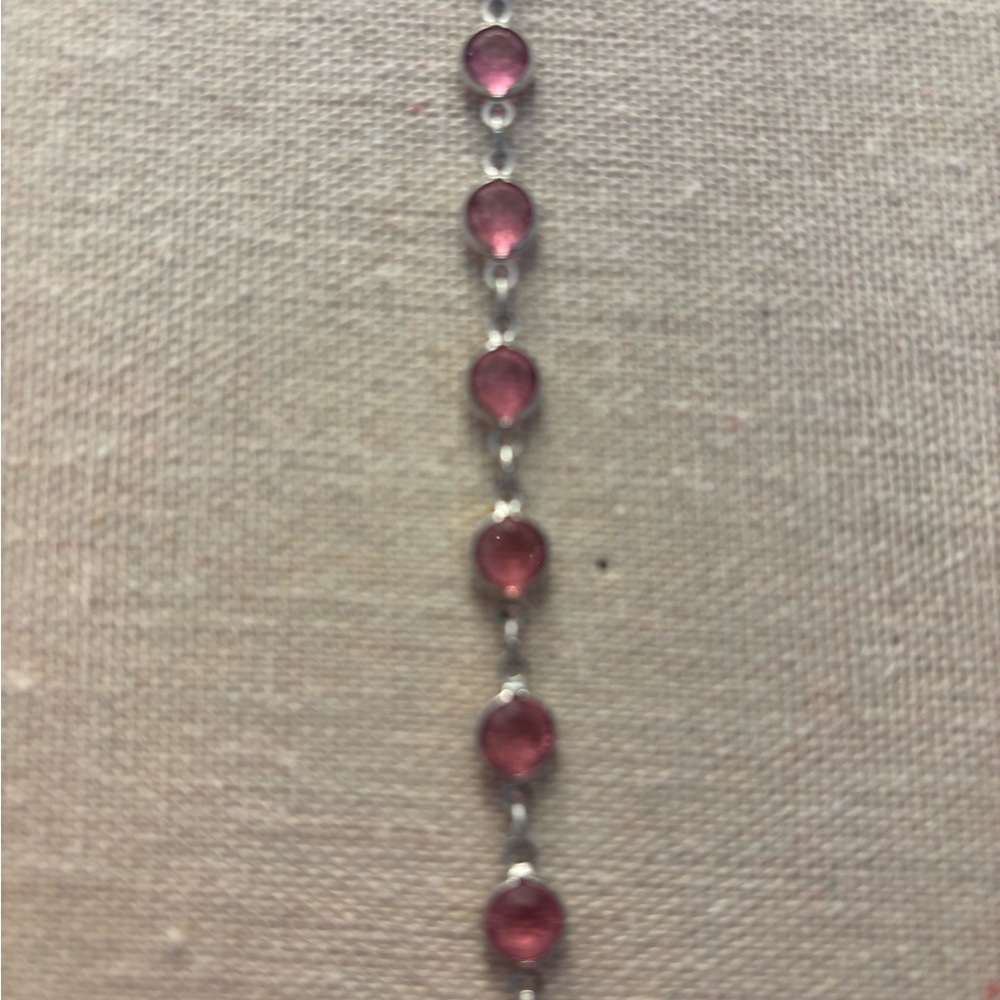 Elegant Pink Gemstone necklace Chanel by touchstone Swarovski
